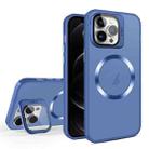 For iPhone 12 Pro Max Skin Feel CD Texture MagSafe Lens Holder Phone Case(Royal Blue) - 1