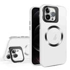 For iPhone 12 Pro Max Skin Feel CD Texture MagSafe Lens Holder Phone Case(Matte White) - 1