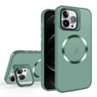 For iPhone 12 Pro Skin Feel CD Texture MagSafe Lens Holder Phone Case(Green) - 1