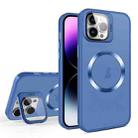 For iPhone 11 Pro Max Skin Feel CD Texture MagSafe Lens Holder Phone Case(Royal Blue) - 1