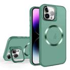 For iPhone 11 Pro Max Skin Feel CD Texture MagSafe Lens Holder Phone Case(Green) - 1