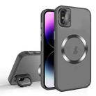 For iPhone X / XS Skin Feel CD Texture MagSafe Lens Holder Phone Case(Black) - 1