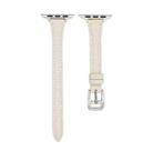 For Apple Watch 2 38mm T-shaped Slim Genuine Leather Watch Band(White) - 1