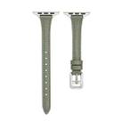 For Apple Watch 2 38mm T-shaped Slim Genuine Leather Watch Band(Light Green) - 1