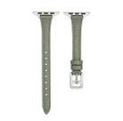 For Apple Watch Series 10 42mm T-shaped Slim Genuine Leather Watch Band(Light Green) - 1