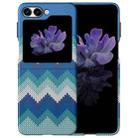 For Samsung Galaxy Z Flip5 Textile Texture Matte Ultra-thin Folding Phone Case(Sea ??Blue) - 1