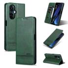 For OPPO K11x AZNS Magnetic Calf Texture Flip Leather Phone Case(Dark Green) - 1