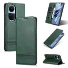 For OPPO Reno10 Global AZNS Magnetic Calf Texture Flip Leather Phone Case(Dark Green) - 1