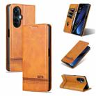 For OPPO K11 5G / OnePlus Nord CE3 AZNS Magnetic Calf Texture Flip Leather Phone Case(Light Brown) - 1