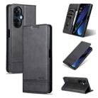 For OPPO K11 5G / OnePlus Nord CE3 AZNS Magnetic Calf Texture Flip Leather Phone Case(Black) - 1