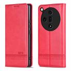 For OPPO Find X7 AZNS Magnetic Calf Texture Flip Leather Phone Case(Red) - 1