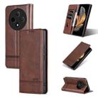 For OPPO A3 Pro 5G AZNS Magnetic Calf Texture Flip Leather Phone Case(Dark Brown) - 1