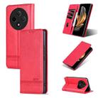 For OPPO A3 Pro 5G AZNS Magnetic Calf Texture Flip Leather Phone Case(Red) - 1