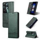 For OPPO Reno11 F AZNS Magnetic Calf Texture Flip Leather Phone Case(Dark Green) - 1