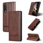 For OPPO K12 AZNS Magnetic Calf Texture Flip Leather Phone Case(Dark Brown) - 1