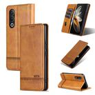 For OPPO K12 AZNS Magnetic Calf Texture Flip Leather Phone Case(Light Brown) - 1