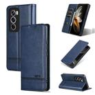 For OPPO Reno12 Global AZNS Magnetic Calf Texture Flip Leather Phone Case(Dark Blue) - 1