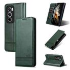 For OPPO Reno12 Pro Global AZNS Magnetic Calf Texture Flip Leather Phone Case(Dark Green) - 1