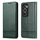 For OPPO Reno12 Pro Global AZNS Magnetic Calf Texture Flip Leather Phone Case(Dark Green) - 3