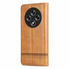 For OPPO A3 5G China AZNS Magnetic Calf Texture Flip Leather Phone Case(Light Brown) - 3