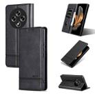 For OPPO A3 5G China AZNS Magnetic Calf Texture Flip Leather Phone Case(Black) - 1