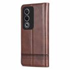 For OPPO A3 Energy / A3x 5G AZNS Magnetic Calf Texture Flip Leather Phone Case(Dark Brown) - 3