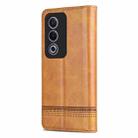 For OPPO K12x 5G Global AZNS Magnetic Calf Texture Flip Leather Phone Case(Light Brown) - 3