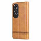 For OPPO A60 4G AZNS Magnetic Calf Texture Flip Leather Phone Case(Light Brown) - 3