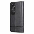 For OPPO A60 4G AZNS Magnetic Calf Texture Flip Leather Phone Case(Black) - 3