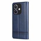 For OPPO A3x 4G AZNS Magnetic Calf Texture Flip Leather Phone Case(Dark Blue) - 3