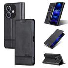 For OPPO A3x 4G AZNS Magnetic Calf Texture Flip Leather Phone Case(Black) - 1