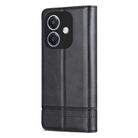 For OPPO A3x 4G AZNS Magnetic Calf Texture Flip Leather Phone Case(Black) - 3