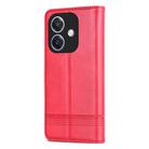 For OPPO A3x 4G AZNS Magnetic Calf Texture Flip Leather Phone Case(Red) - 3