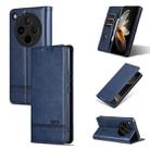 For OPPO Find X8 AZNS Magnetic Calf Texture Flip Leather Phone Case(Dark Blue) - 1