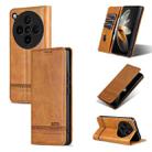 For OPPO Find X8 Pro AZNS Magnetic Calf Texture Flip Leather Phone Case(Light Brown) - 1