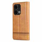 For OPPO Reno13 AZNS Magnetic Calf Texture Flip Leather Phone Case(Light Brown) - 3