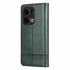 For OPPO Reno13 AZNS Magnetic Calf Texture Flip Leather Phone Case(Dark Green) - 3