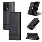 For OPPO Reno13 AZNS Magnetic Calf Texture Flip Leather Phone Case(Black) - 1