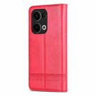 For OPPO Reno13 AZNS Magnetic Calf Texture Flip Leather Phone Case(Red) - 3