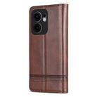 For OPPO Reno13 F AZNS Magnetic Calf Texture Flip Leather Phone Case(Dark Brown) - 3