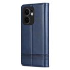 For OPPO Reno13 F AZNS Magnetic Calf Texture Flip Leather Phone Case(Dark Blue) - 3