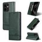 For OPPO Reno13 F AZNS Magnetic Calf Texture Flip Leather Phone Case(Dark Green) - 1