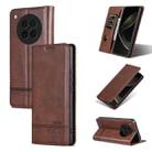 For OPPO Find X8s AZNS Magnetic Calf Texture Flip Leather Phone Case(Dark Brown) - 1