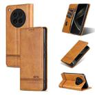 For OPPO Find X8s AZNS Magnetic Calf Texture Flip Leather Phone Case(Light Brown) - 1