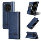 For OPPO Find X8s AZNS Magnetic Calf Texture Flip Leather Phone Case(Dark Blue) - 1