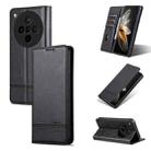 For OPPO Find X8s+ AZNS Magnetic Calf Texture Flip Leather Phone Case(Black) - 1