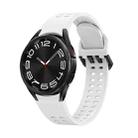 For Samsung Galaxy Watch 6 Double-row Hole Solid Color Silicone Watch Band(White) - 1