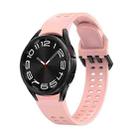 For Samsung Galaxy Watch 6 Double-row Hole Solid Color Silicone Watch Band(Pink) - 1