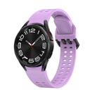 For Samsung Galaxy Watch 6 Double-row Hole Solid Color Silicone Watch Band(Purple) - 1