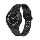 For Samsung Galaxy Watch 6 Double-row Hole Solid Color Silicone Watch Band(Black) - 1